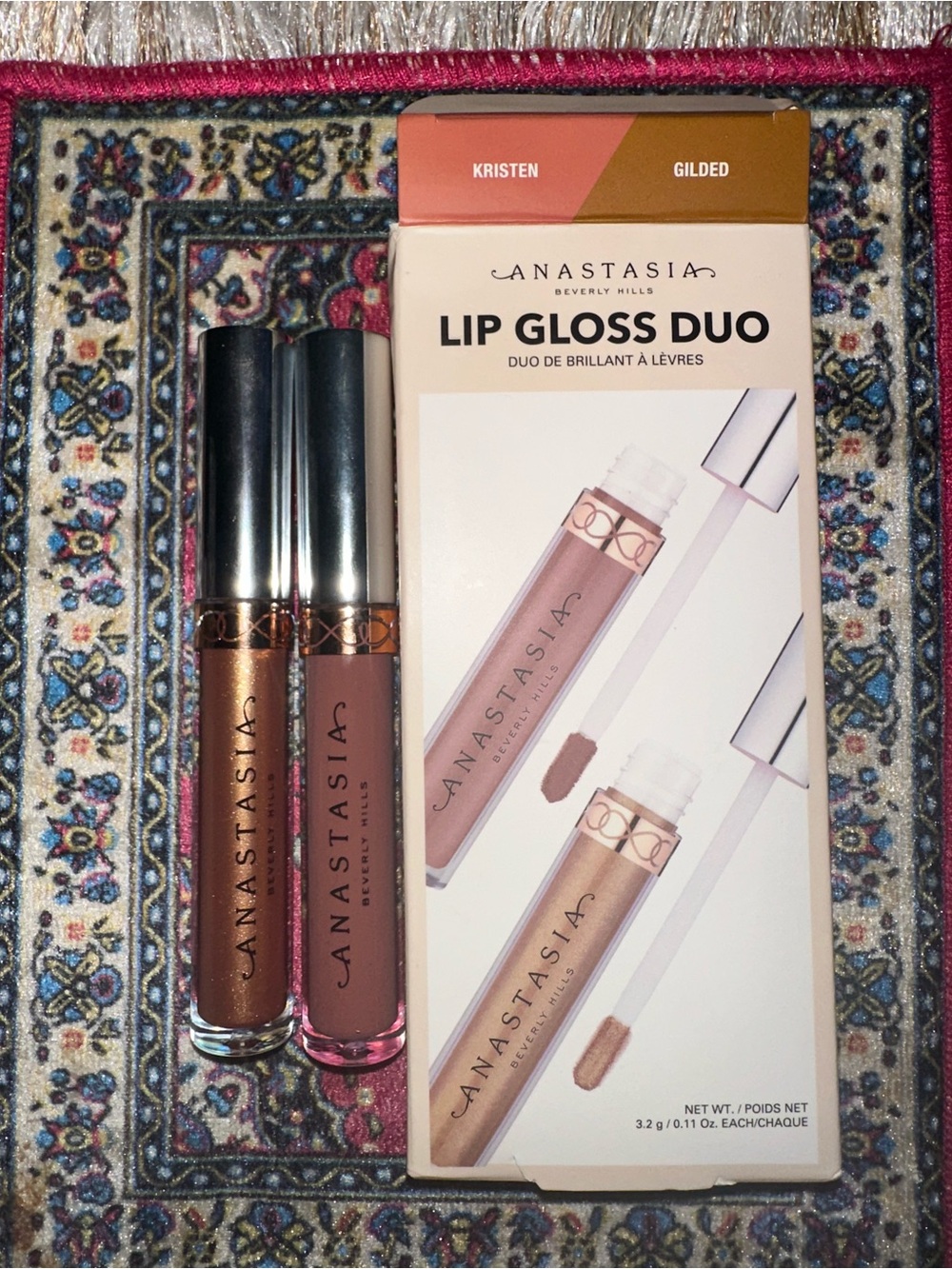Anastasia Beverly Hills Lip Gloss Duo - Kristen & Gilded (Brown & Gold) BNIB